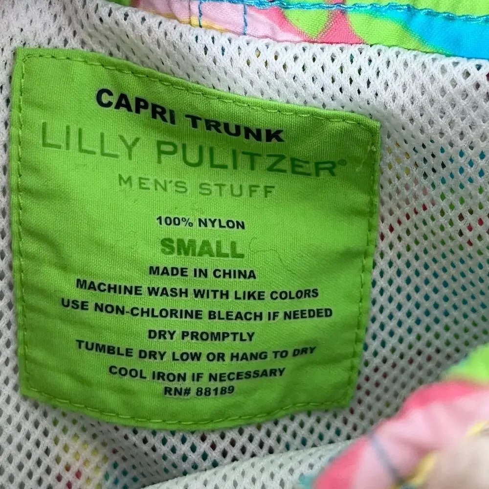 Lilly Pulitzer Capri Trunk Fish Print Swim Trunks Men’s Small Beach Pool